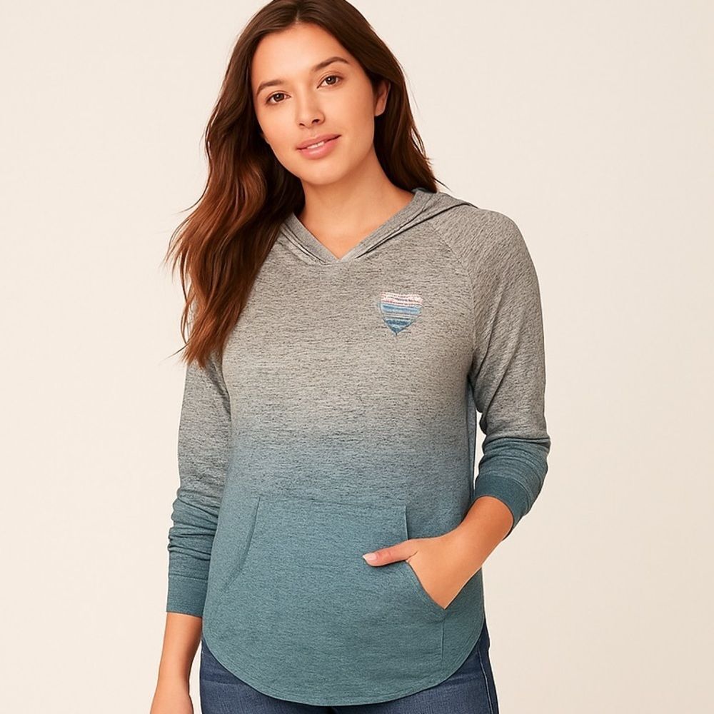 Grayson Threads XS Lightweight Ombre Hoodie Long Sleeve Sweatshirt